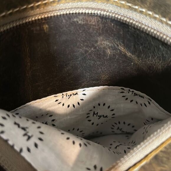 MYRA BAG Beautifully Handcrafted Premium Leather & Hide “Auburn Sky” - Picture 5 of 5